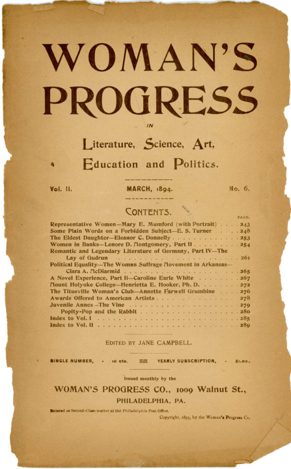 Woman’s Progress – Catholic Historical Research Center of the ...